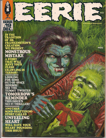 EERIE # 19 1968 Horror Comic Magazine Warren Pub Bram Stoker Gray Morrow Frankenstein Reed Crandall Ernie Colon