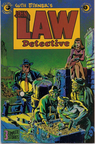 JOHN LAW, Detective # 1 Will EISNER eclipse comics 1983  Restored 1948 comic sections