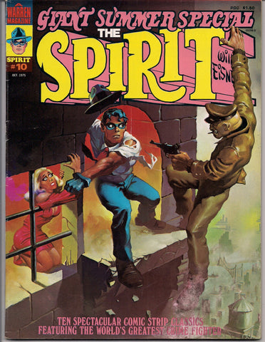 The SPIRIT #10 1975 Giant Summer Special ORIGIN Will Eisner Warren Publications Black and White Comics with some Interior color