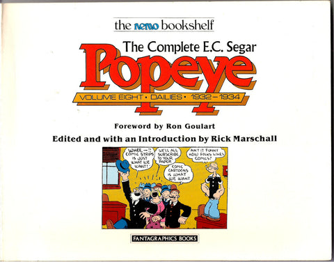 Complete E C  Segar POPEYE Vol 8 THIMBLE THEATRE Dailies Newspaper Comic strips 1932-1934 Nemo Bookshelf Fantagraphics Ron Goulart