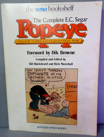 Complete E C  Segar POPEYE Vol 3 THIMBLE THEATRE Sunday Newspaper Comic strips 1934-1936 Nemo Bookshelf Fantagraphics Dik Browne