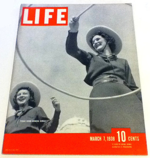 LIFE Magazine March 7 1938 Cowgirls NAZI German American Bund of New Jersey David O Selznik Wagners Ring Neville Chamberlain Anthony Eden