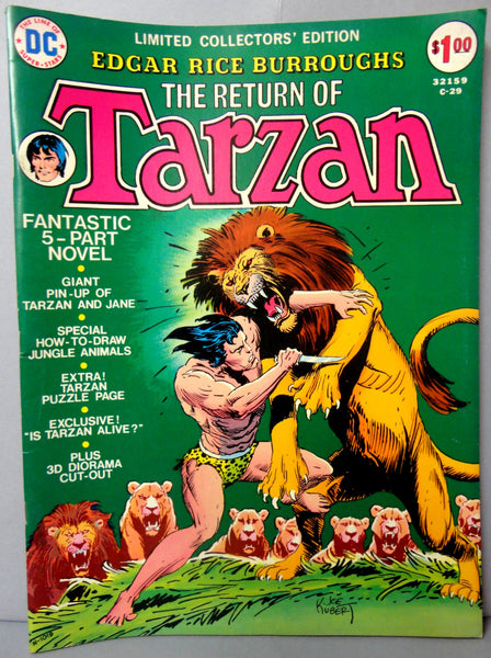 Edgar Rice Burroughs The RETURN of TARZAN by Joe Kubert DC Comics Limited Collectors' Edition C-29 Large Size Treasury