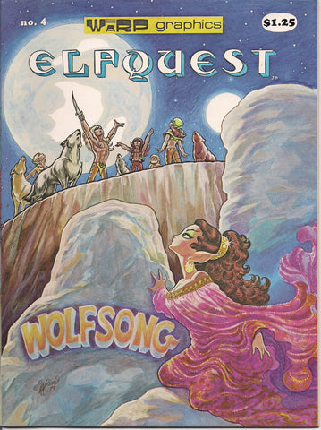 ELFQUEST #4 Wendy Pini 1979 WARP Graphics Elves Wolf Trolls Cutter Wolfriders Fantasy B & W Comic Book Magazine