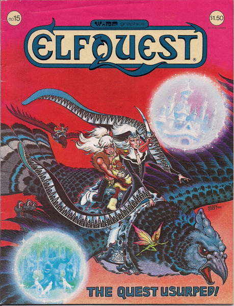 ELFQUEST #15 Wendy Pini 1982 WARP Graphics Elves Wolf Trolls Cutter Wolfriders Fantasy B & W Comic Book Magazine