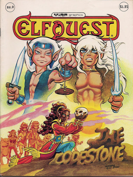 ELFQUEST #9 Wendy Pini 1981 WARP Graphics Elves Wolf Trolls Cutter Wolfriders Fantasy B & W Comic Book Magazine