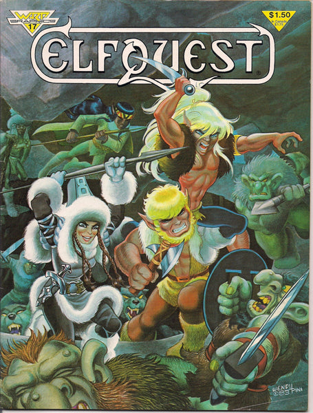 ELFQUEST #17 Wendy Pini 1983 WARP Graphics Elves Wolf Trolls Cutter Wolfriders Fantasy B & W Comic Book Magazine