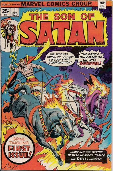 Marvel Comics SON of SATAN #1 Jim Starlin splash page Beginning a new series of Satanist Supernatural Comic Action by John Warner Jim Mooney