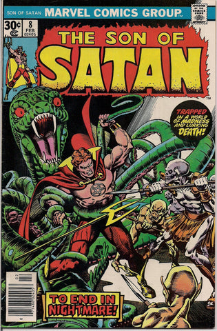 Marvel Comics SON of SATAN #8  Last Issue of this Satanist Supernatural Comic Action by Bill Mantlo & Russ Heath