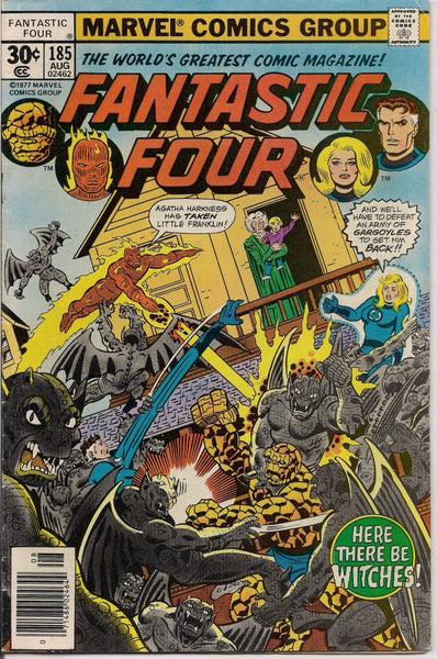 Marvel Comics FANTASTIC FOUR #185 Len Wein George Perez Agatha Harkness baby Franklin Richards