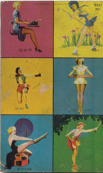 Rare Original 1940s Multiple Image MUTOSCOPE Arcade card Cheesecake Pinup series