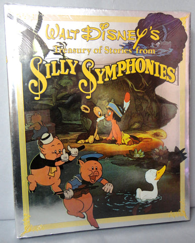 Walt DISNEY's SILLY SYMPHONIES Still Sealed Huge Illustrated Hardcover in Rare Silver Foil Dust Jacket with The Night before Christmas