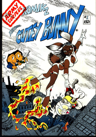 CUTEY BUNNY Set #1-5 Army Surplus Komikz SEXY Fan Favorite Cult Self Published Alternative Comic Book  Pastiche of Go Nagai's manga