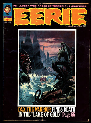 EERIE #44 Vintage Classic Horror Comic Warren Magazine DAX The Warrior Esteban Maroto Werewolf Luis Dominguez H G Wells