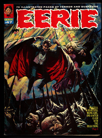 EERIE #47 DRACULA Vintage Classic Horror Comic Warren Magazine DAX The Warrior Esteban Maroto Sanjulian Marv Wolfman Tom Sutton