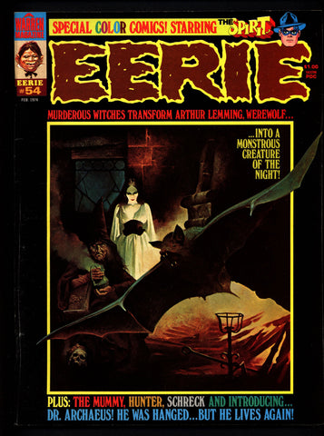 EERIE #54 Will Eisner Christmas SPIRIT in Color The HUNTER Werewolf Mummy Vintage Classic Horror Comic Warren Magazine Sanjulian