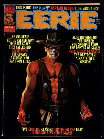 EERIE #61 WALLY WOOD Exterminator Doctor Archeaus Captain Blood Coffin Classic Horror Comic Warren Magazine