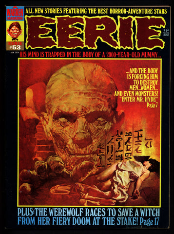 EERIE #53 Neal Adams The HUNTER Werewolf Mummy Vintage Classic Horror Comic Warren Magazine Sanjulian