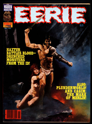 EERIE #116 Classic Horror Comic Warren Magazine Cagim The Marks Of Merlin Budd Lewis E. R. Cruz Haxtur Warrior Victor de la Fuente