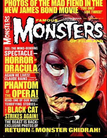 FAMOUS MONSTERS of Filmland 47 Phantom of the Opera Dracula Claude Rains Bela Lugosi Boris Karloff