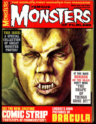 FAMOUS MONSTERS of Filmland 49 Werewolf Wolfman Frankenstein Bela Lugosi Boris Karloff Universal Studios Monsters