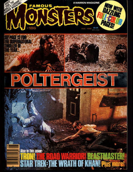 FAMOUS MONSTERS 186 Horror Science Fiction Fantasy Star Trek 2 Khan POLTERGEIST Mad Max Road Warrior Universal Studios Tron Color Pages