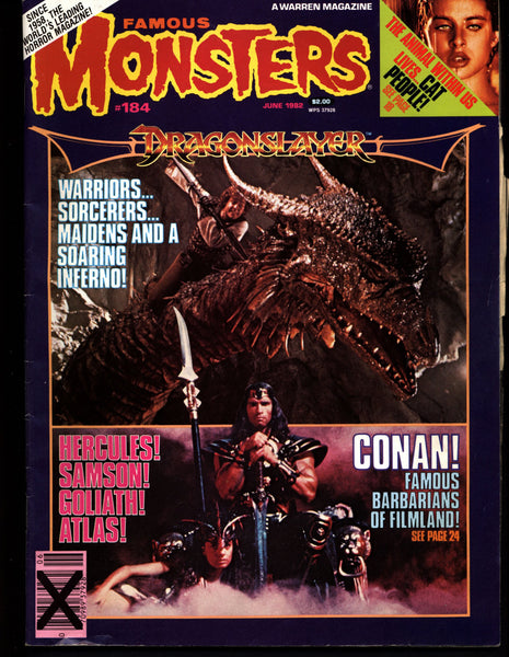 FAMOUS MONSTERS 184 Horror Science Fiction Fantasy CONAN Godzilla Dragonslayer Cat People B-Movie Monsters & Stars