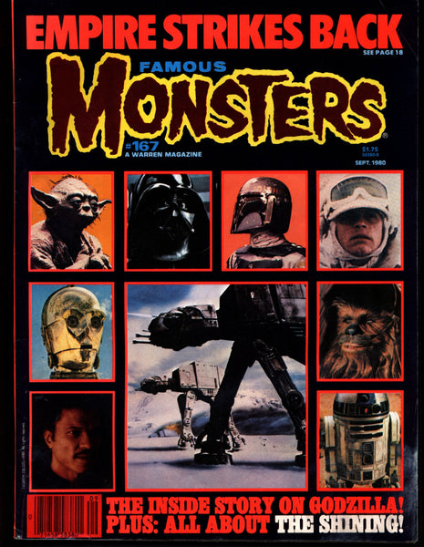 Famous Monsters 167 Horror Science Fiction Fantasy STAR WARS Empire Strikes Back Kubrick's SHINING Stephen King Godzilla Bava Black Sunday