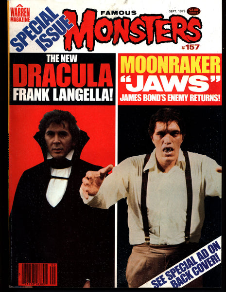 Famous Monsters 157 Horror Science Fiction Fantasy Langella DRACULA 007 James Bond Moonraker ALIEN Battlestar Galactica Amityville