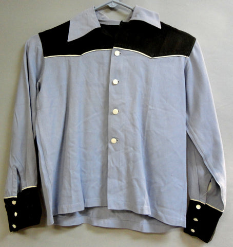 Nifty Periwinkle Fifties COWBOY or COWGIRL or Kid Western Gab Like Shirt Small