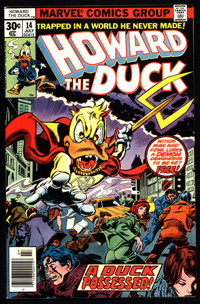 Marvel Comics 1977 HOWARD the DUCK 14 Son of Satan Steve Gerber Gene Colan Existential Anthropomorphic Funny Animal Comic Book Social Satire