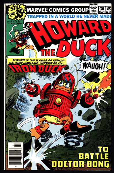 Marvel Comics HOWARD the DUCK #30 Dr. BONG Iron Man Steve Gerber Gene Colan Existential Anthropomorphic Funny Animal Social Satire