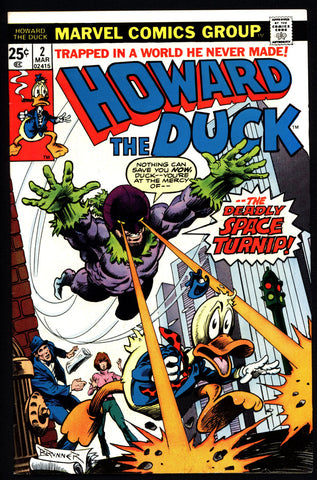 Marvel Comics 1976 HOWARD the DUCK #2 Steve Gerber Frank Brunner Existential Anthropomorphic Funny Animal Comic Book Social Satire