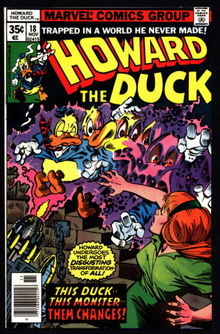 Marvel Comics 1977 HOWARD the DUCK #18 Dr. BONG Steve Gerber Gene Colan Existential Anthropomorphic Funny Animal Comic Book Social Satire