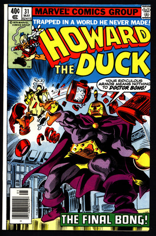 Marvel Comics HOWARD the DUCK #31 Dr. BONG Iron Man Steve Gerber Gene Colan Existential Anthropomorphic Funny Animal Social Satire