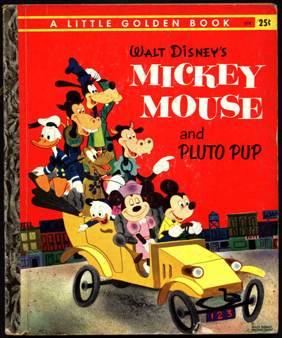 Walt Disney Mickey Mouse and Pluto Pup Little Golden Book D76 Elizabeth Beecher Campbell Grant Minnie Donald Duck Goofy Childrens Kids Book