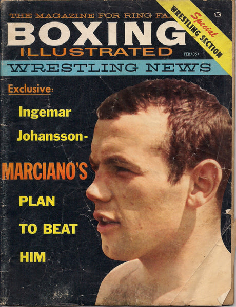 BOXING ILLUSTRATED & Wrestling News '60 Johansson Vs Marciano Max Baer Gilroy Joe Choynsky