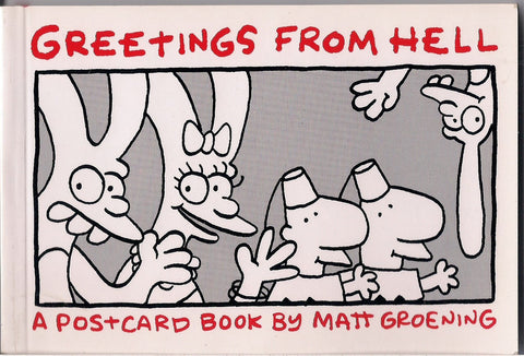 Greetings from Hell Postcard Book MATT GROENING pre-Simpsons Binky Bongo Sheba Akbar & Jeff