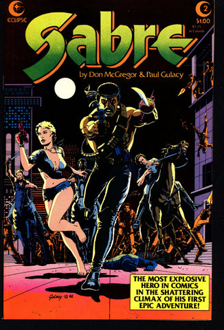 eclipse comics SABRE#2 PAUL GULACY Don McGregor Dystopian Science Fiction Swashbuckler Mature Content