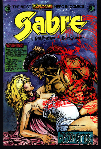 eclipse comics SABRE#7 BILLY GRAHAM Don McGregor Dystopian Science Fiction Swashbuckler Mature Content