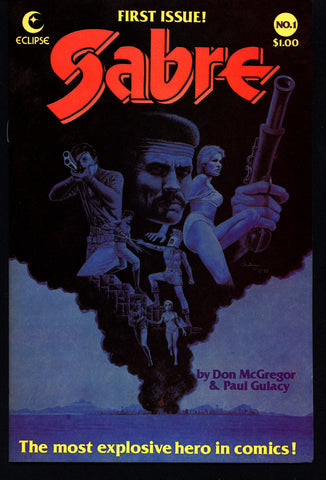 eclipse comics SABRE#1 PAUL GULACY Don McGregor Dystopian Science Fiction Swashbuckler Mature Content