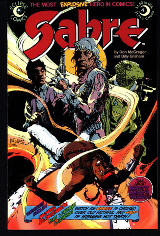 eclipse comics SABRE#4 BILLY GRAHAM Don McGregor Dystopian Science Fiction Swashbuckler Mature Content
