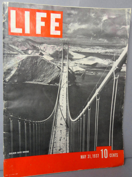 LIFE Magazine May 31 1937 George VI Coronation Golden Gate Bridge Horse Jumping Helen Hayes Censorship Minsky BURLESQUE Ford fights Unions