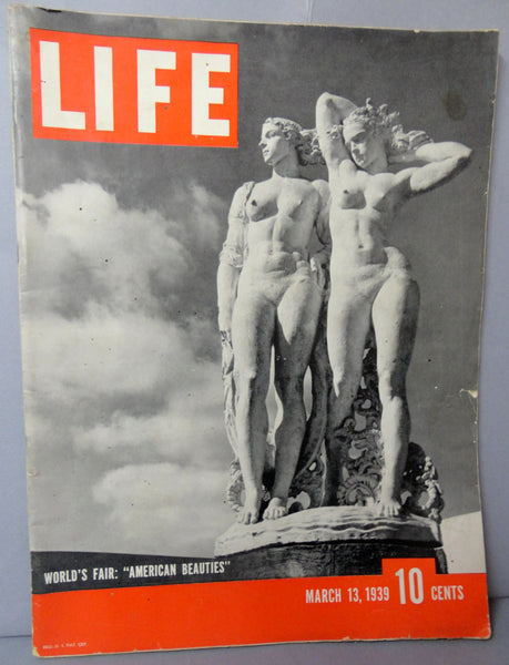 LIFE Magazine Mar 13 39 N Y WORLD'S FAIR Roosevelt Pope Pius Xii Dewey for President Vintage Hats Black Swing Version Mikado Women in Prison