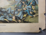 KURZ & ALLISON Original 1891 CHROMOLITHOGRAPH of the Civil War “Battle of Kenesaw Mountain” June 27th, 1864 General Sherman