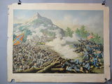 KURZ & ALLISON Original 1891 CHROMOLITHOGRAPH of the Civil War “Battle of Kenesaw Mountain” June 27th, 1864 General Sherman