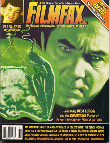 FilmFax # 136 Bela Lugosi Bettie Page JAMES DEAN Hitler Russ Heath Jethro Tull Soviet SF Mike Hammer Horror Noir PinUp Monsters