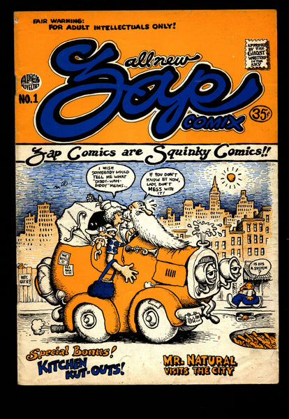 ZAP Comix #1 3rd Robert CRUMB Apex Novelty Mr. Natural Keep on Trucking ADULT Dope Drugs Sex Psychedelic Hippy Underground Comic *