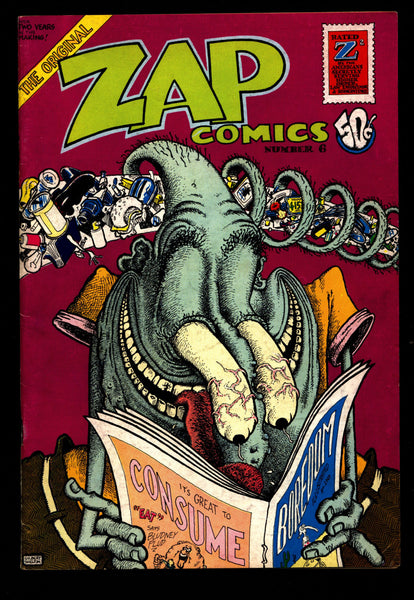 ZAP Comix #6 1st Robert CRUMB Williams Moscoso Griffin Shelton Apex Novelty ADULT Dope Drugs Sex Psychedelic Hippy Underground Comic