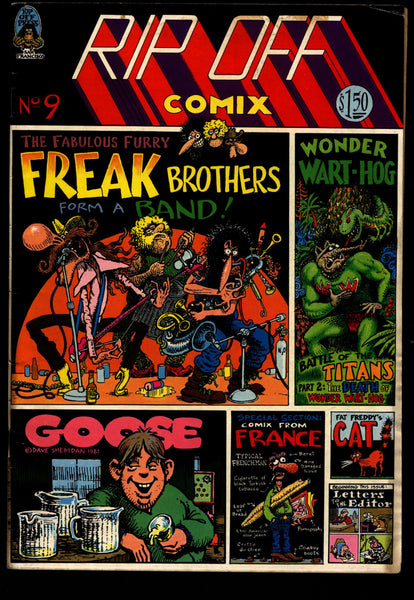 RIP OFF COMIX #9 Freak Brothers Wonder Warthog Fat Freddy's Cat Shelton Sheridan Mavrides Willem Dope Drug Humor Hippie Underground*